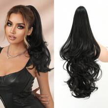 7JHH WIGS 22 英寸爪夹式马尾辫接发波浪卷发蓬松爪式马尾辫发饰女士适合女孩日常派对使用