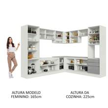 Madesa Gabinete Integral Esquinero 546cm Lux Blanco/gris - Blanco y Gris - Ver 5