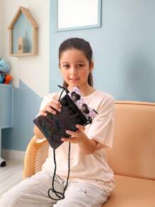 1 件定制名称/徽标印刷单肩斜挎包，带网格图案的时尚斜挎包，适合作为送给兄弟姐妹、同学、休闲街头服饰、所有季节的礼物