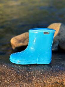 Solid Color Rain Boots For Active Boys,Keep Your Little Explorer Dry In Style,Supportive,Flexible,Mudproof. - Blue - View 2