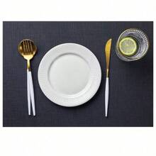 1 Stück/4 Stücke/6 Stücke Vinyl/Kunststoff gewebte Tischsets, wasserdicht & abwischbar für Küche, Innen-/Außentische, schwarz