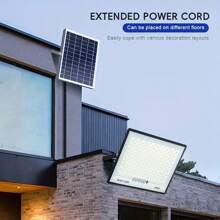 Outdoor Solar Street Lights With Remote Control, Featuring Human Sensing And Smart Light Control, IP67 Waterproof, Suitable For Long-Lasting Illumination In Gardens, Garages, Warehouses, Pool Areas, And Farms.