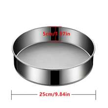1 件装不锈钢面粉筛，圆形面粉筛细网，适用于烘焙蛋糕面包 - 銀色 - 查看 9