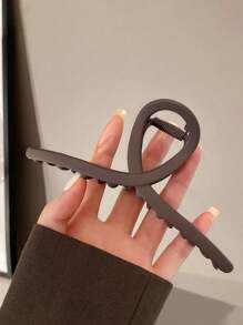 1 件装女士高档金属发夹，后脑勺头发量大，直夹发夹，简约发髻发夹，大发爪 - 咖啡 - 查看 4