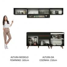 Mueble De Cocina Completo Madesa 260 Cm Negro Reims 11 - Negro - Ver 5