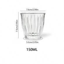 高品质玻璃杯，拿铁，冰美式，卡布奇诺，Ins 风格小麦设计咖啡杯 - 無色 - 查看 5