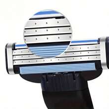 8pcs/3-Layer Razor Replacement Cartridges Manual, Safety Anti-Scratch Design, Sweep Stubble, Smooth Shaving Experience - Three-layer 8-blade With Cleaning Brush - View 6