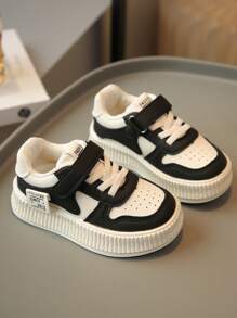 1 Pair Baby Casual Shoes, Toddler Hook And Loop Sneakers, Korean Style Soft Sole Kids Sport Shoes For Autumn/Spring