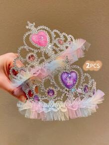 1/2pcs Girls Colorful Crown Headdress