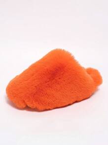 Men And Women's Fuzzy Scuff Slippers Memory Foam Winter House Slippers Bedroom Shoes Scuff Indoor Warm Slip On Soft Comfy Memory Foam Non-Slip Indoor House Shoes Faux Fur Slip Ons Faux Fur Slip Ons, Fluffy House Slippers For Women With Non-Slip Sole, Soft Plush Indoor Slippers - 橘色 - 查看 6