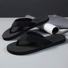 Men's Black EVA Slipper With Anti-Slip Soft And Durable Sole, Stylish Outdoor Beach Flip Flops For Summer