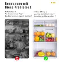 Nifogo Kühlschrank Organizer 6er Set (3 Größe) Küchen Organizer, Durchsichtig Stapelbare Aufbewahrungsbox Organizer, ideal für Speisekammer,Gefrierschrank,Schrank, Schublade,Büro - transparent - Übersicht 6