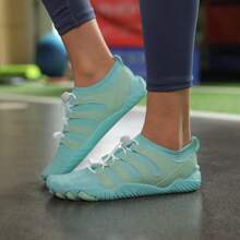 女士舒适水鞋 - 透气、快干、防滑、轻便 - 非常适合室内健身、涉水、溪流、海滩、泳池、瑜伽和水中有氧运动 - 藍 - 查看 2