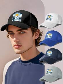 1 pieza Gorra de béisbol unisex, nuevo sombrero de moda, diseño de malla transpirable, cómoda gorra casual para deportes al aire libre de uso diario