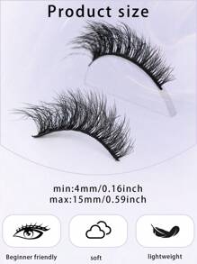 7 对 5D 浓密假睫毛，蓬松眼尾加长大卷曲仿毛睫毛 15 毫米 - 眼尾拉長款 - 查看 9