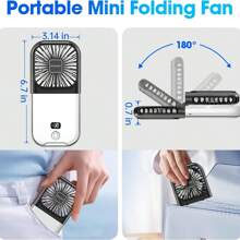 Ventilatore palmare portatile mini - Ventilatore personale con supporto per telefono, supporto ricarica telefono tramite Type-C, ventilatore multifunzione con controllo della velocità infinita, raffreddamento a semiconduttore, raffreddamento rapido, ventilatore compatto tascabile, regalo essenziale per viaggi estivi, all'aperto, spiaggia, università, festival musicali