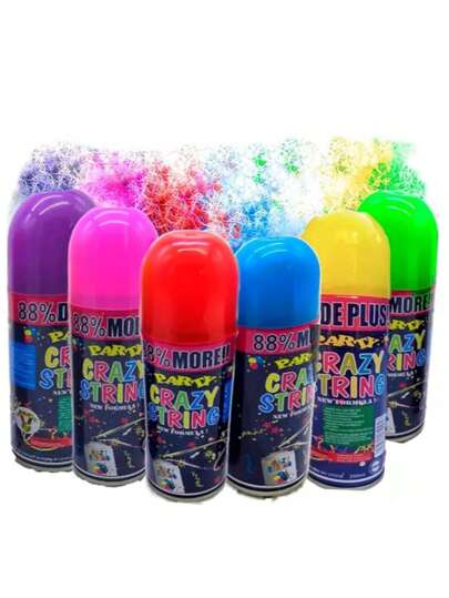 6 piezas de Serpentina para Fiestas – Colores Brillantes, 250ml – Diversión y Color para Cumpleaños, Bodas y Eventos – Fácil de Usar y de Secado Rápido