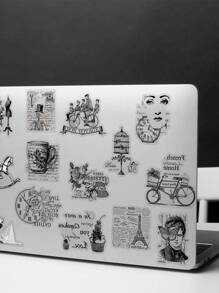 58 miếng dán Graffiti đen trắng cổ điển, chất liệu PET dùng cho sổ lưu niệm tự làm, sổ kế hoạch, nhật ký, sổ tay, máy tính xách tay, cốc, miếng dán trang trí chống thấm nước, đồ dùng học tập, trở lại trường - Nhiều màu - Xem 3