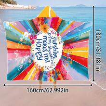 1 pièce Serviette de plage à capuche extra large, surdimensionnée, super absorbante, couverture de plage anti-sable, serviette de plage en fibre super fine, indispensable pour l'été, coupe-vent, écran solaire, plage, fête, séchage en voyage, camping, accessoires de plage, cadeau essentiel de vacances