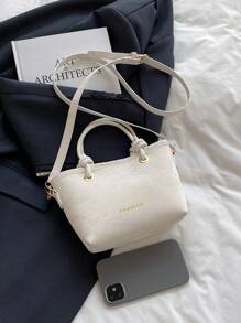 2025 Women's Glitter Material Bucket Handbag, Large Capacity Beach/Travel Shoulder/Crossbody Bag