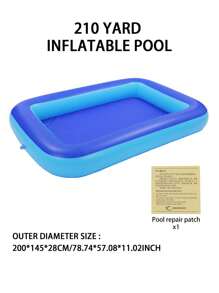 Piscina inflable, piscina rectangular, piscina redonda reforzada de doble capa, para juegos acuáticos en el patio trasero de la casa, jardín, exterior, interior, playa, interacción familiar, celebración de fiestas, apta para mayores de 3 años, regalo de cumpleaños