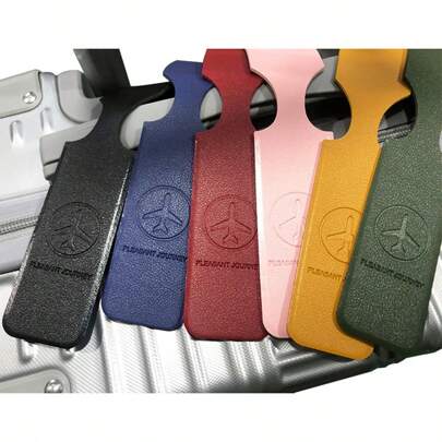 1/6pcs Portable PU Leather Luggage Tag Handbag Tag Label Identifier Address Holder Travel Accessory Vacation Travel Accessories Summer Travel Essentials Suitcase Tag Holiday Vacation For Travel For Honeymoon For College For School Bag For Flying For Cruise For Bags For Luggage Bag For School School Accessories School Stuff