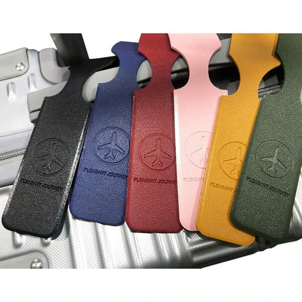 1/6pcs Portable PU Leather Luggage Tag Handbag Tag Label Identifier Address Holder Travel Accessory Vacation Travel Accessories Summer Travel Essentials Suitcase Tag Holiday Vacation For Travel For Honeymoon For College For School Bag For Flying For Cruise For Bags For Luggage Bag For School School Accessories School Stuff