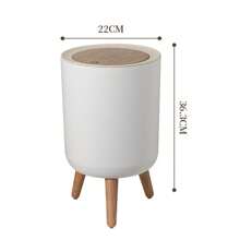 Cylinder Office Trash Can With Quiet Close Lid - Press Top, Plastic, Odor-Proof, Space-Saving, Easy To Clean, For Office, Kitchen, Bathroom, Bedroom - No Electricity Needed