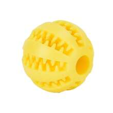 1 pieza Pelota de juguete para perros Balón de goma interactivo Juguete para masticar para perros pequeños Limpieza dental Pelota dispensadora de alimento para mascotas Juguete de bola de silicona