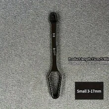 Multi-Functional Black 5mm Thickness-Handle Adjustable Self-Tightening Double-Ended Wrench Household Use - 0.98 * 5.91 Inches - View 4