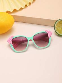 1/2 件女孩 3-8 岁波西米亚风蕾丝方形镜框时尚粉色眼镜适合节日出游和节日礼物 - 彩色 - 查看 8