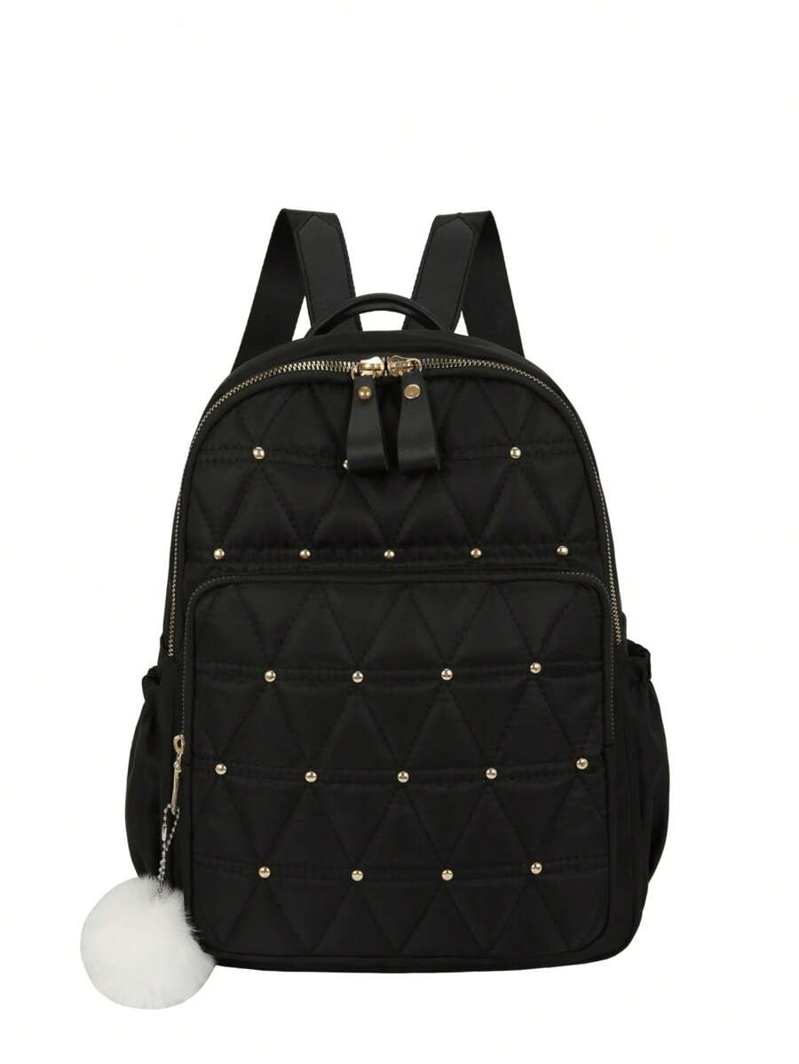 LECEY Large Capacity Backpack, Practical And Versatile Design, Back To School, School Essential Stuff For Women, Girls & Students - Black - View 1