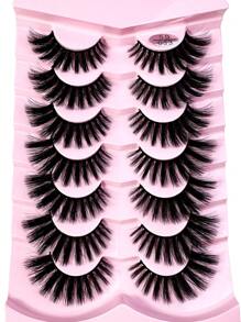 7 pares de pestañas postizas de gato Mink 2025, pestañas postizas naturales 3D Mink suaves y esponjosas, extensiones de pestañas espesas y difuminadas