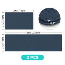 Kitchen Floor Mats Set Of 2 Cushioned Anti-Fatigue, Waterproof Memory Foam Runner Rug Non-Slip For Sink Front, Laundry, Standing Desk - Màu xanh lam - Xem 3