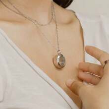 个性化纪念品项链独特手工珠宝纪念礼物火葬珠宝周年纪念礼物宠物遗失狗骨灰盒 - 玫瑰金 - 查看 4