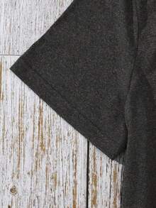 女士休闲短袖圆领 T 恤 - 深灰色 - 查看 5