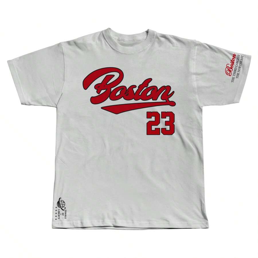 BOSTON T-Shirt For Men And Women Printed Front And Back 100% Cotton T-SHIRT Of Great Quality Shirt - trắng - Xem 1