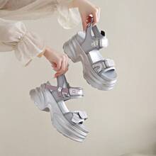 Women's Exclusive Design Casual Hook And Loop Breathable Summer Platform Sandals