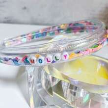 1 Stück personalisierte Stirnbänder, individuelle Stirnbänder, niedliche Stirnbänder, glitzernde Stirnbänder, Regenbogen-Stirnbänder, Mädchen Stirnbänder, Kleinkind Stirnbänder, einzigartige Stirnbänder/Haarklammern