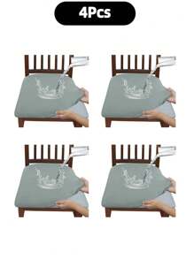 Solid Color High Elastic Chair Seat Cover, Waterproof Dustproof Wear-Resistant, Suitable For Dining Chairs, Office And Home Decor, Washable Dust-Proof Protective Cover, Suitable For Dining Room, Hotel, Home Bench Use, Universal Milk Silk Chair Seat Cover, Dining Chair Cover, Dining Table Chair Cover, Dining Chair Cover Set, 1, 4 Or 6 Pieces - Multicolor - View 14