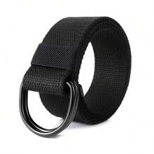 Tactical Canvas Men Belt High Quality Unisex Double D-Ring Buckle Waistband Casual Canvas Female Belt Fabric For Jeans Suitable For Teen Summer Casual Outdoor Athletic Or Vacation Travel Or Graduation Gifts Or Birthday Dress Accessories Or Daily Wear
