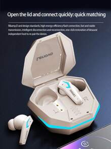 Lenovo Lenovo TG102-True Wireless Gaming Headset, Call Noise Reduction, In-Ear Sports Without Falling Off, High-Definition Stereo Sound Quality, Large Capacity And Long-Lasting Battery Life, Comfortable To Wear, Cool Mechanical Style Battery Compartment