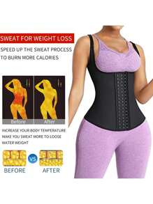 Women's Sports Shaping Belt Buckle Body Shaping Underwear Chest Support Abdomen Slimming Female Corset Body Shaper Body Shaping Body Suit One-Piece Enhanced Version Sweat-Inducing Suit Chest Support Suspenders - Black - View 4