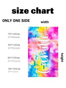1pc Customized Text/Name Printed Microfiber Beach Towel, Quick Dry & Absorbent, Suitable For Sunbathing, Travel, Gym And Outdoor Activities. Multifunctional Lightweight Beach Towel, Essential Beach Accessory Summer Holiday Bathroom Decor, Multi-Functional, Durable, Ornamental, Reusable, Exquisite, Stylish, High-Quality, Colorful, Modern, Office, For Anniversaries, For Valentine's Day, For Mother's Day, For Birthdays, For Father's Day, For Graduation, For Weddings, For Housewarming Beach Essentials