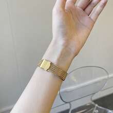 1pc Women's Stainless Steel Ultra-Thin Wheat Pattern Band Strap, Fits 38/40/41/42/44/45/49/46mm Compatible With Apple Watch Ultra 2/Ultra/SE/10/9/8/7/6/5/4/3/2/1