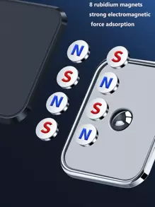 1 Super Magnetic Car Mobile Phone Holder, Foldable, Rotating, Multi-Functional Mobile Phone Holder, Car Navigation Holder Compatible With IPhone, Android Phone, Gift For Birthday, Family, Friends Car Accessories, Car Phone Holder