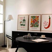 1pc Modern Japanese Hot Chilli Pepper Wall Art Canvas Painting Nordic Posters And Prints Drink Wine Pictures For Kitchen Home Decoration No Frame