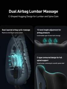 PHILIPS Waist Massager Office Home Car 3-In-1 Use-Blue 3D Airbag Pressure Massage Gentle Support And Hugging Lumbar Care C-Shaped Ergonomic Wrap- Around Design