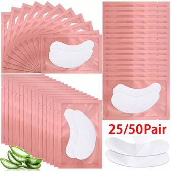 25/50/100 Pairs Under Eye Patches, Isolation Eyelash Extension Pads, Under Eye Gel Pads For Pro Salon And Individual, DIY Lashes Extension Supplies (Pink)