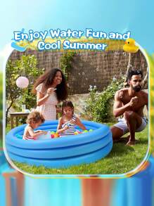 Piscina inflable, piscina rectangular, piscina redonda reforzada de doble capa, para juegos acuáticos en el patio trasero de la casa, jardín, exterior, interior, playa, interacción familiar, celebración de fiestas, apta para mayores de 3 años, regalo de cumpleaños